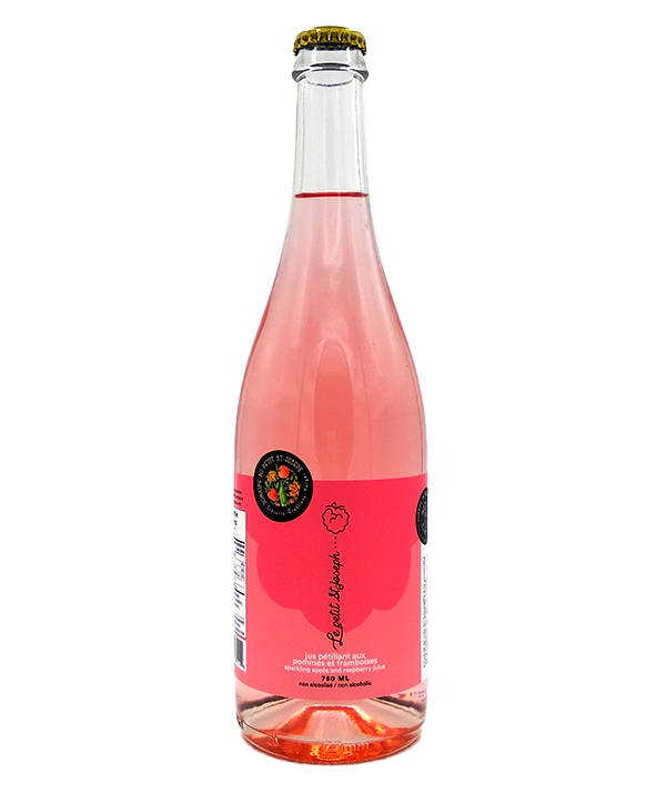 Jus pétillant aux pommes et framboises