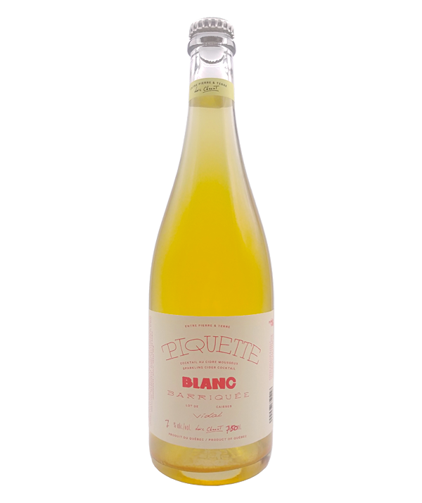 Veux-tu une bière, Entre Pierre et Terre, Piquette Blanc, Cidre du Québec, Livraison Montréal