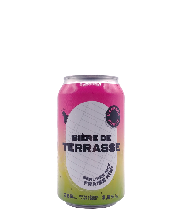 Veux-tu une bière, L'espace public, Bière de terrasse Fraise Kiwi, Bière microbrasserie, Livraison Montréal