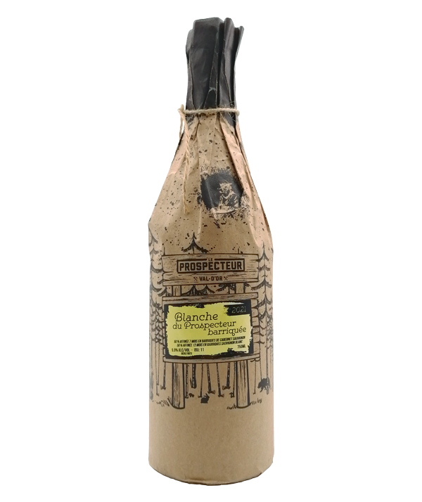 Veux-tu une bière, Le Prospecteur, Blanche du Prospecteur Barriquée, Bière microbrasserie, Livraison Montréal