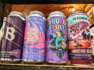 Veux-tu une bière, Blog, Sur cette comparée 6: les sures aux fruits, Poupre profond par Barberie, Gigafruits Raptor par Barberie, Double Fruits par Nouvelle-France, Smoothie Beach par La Souche, , Livraison Montréal