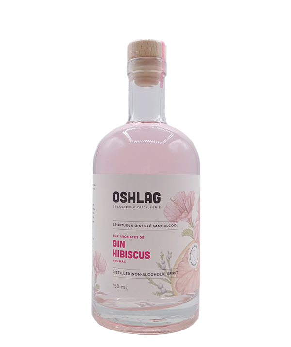 Veux-tu une bière, Oshlag, Gin Hibiscus Sans Alcool, Cocktail, Livraison Montréal